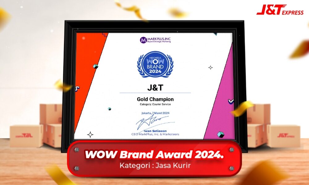 J&T Express Memenangkan WOW Brand 2024 Sebagai Pilihan Generasi Z