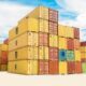 assorted-color filed intermodal containers