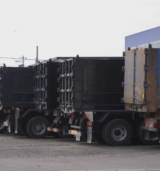 blue and brown freight truck on road during daytime