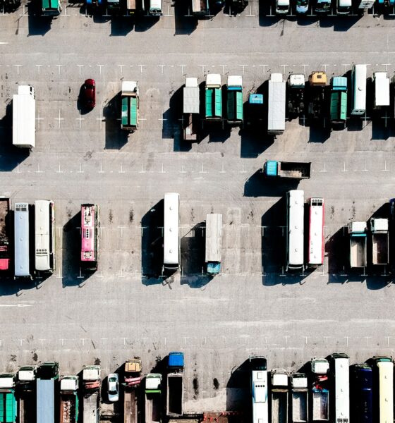 aerial photo of parking lot during daytime