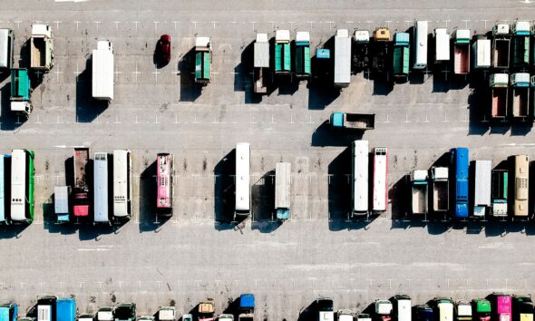 aerial photo of parking lot during daytime