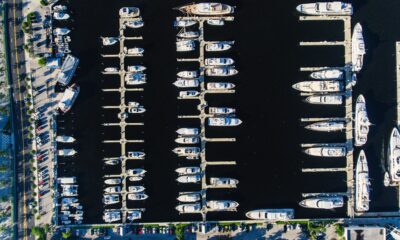 aerial view photography of boat dock