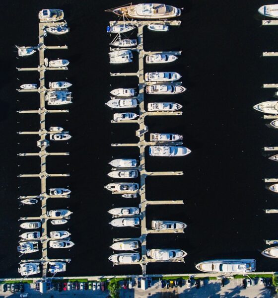 aerial view photography of boat dock