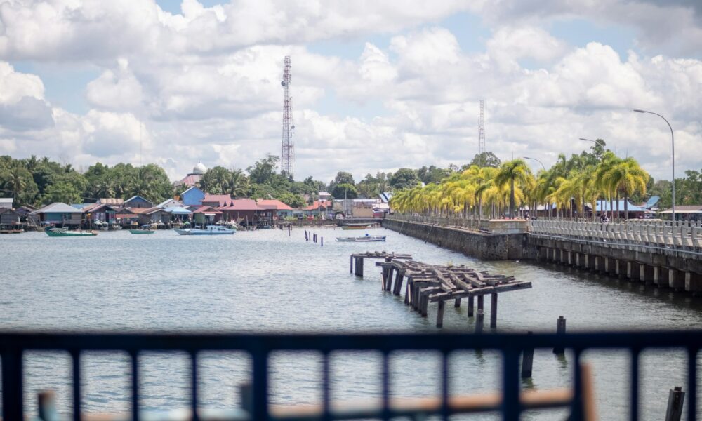 A view of a body of water from a bridge