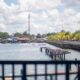 A view of a body of water from a bridge